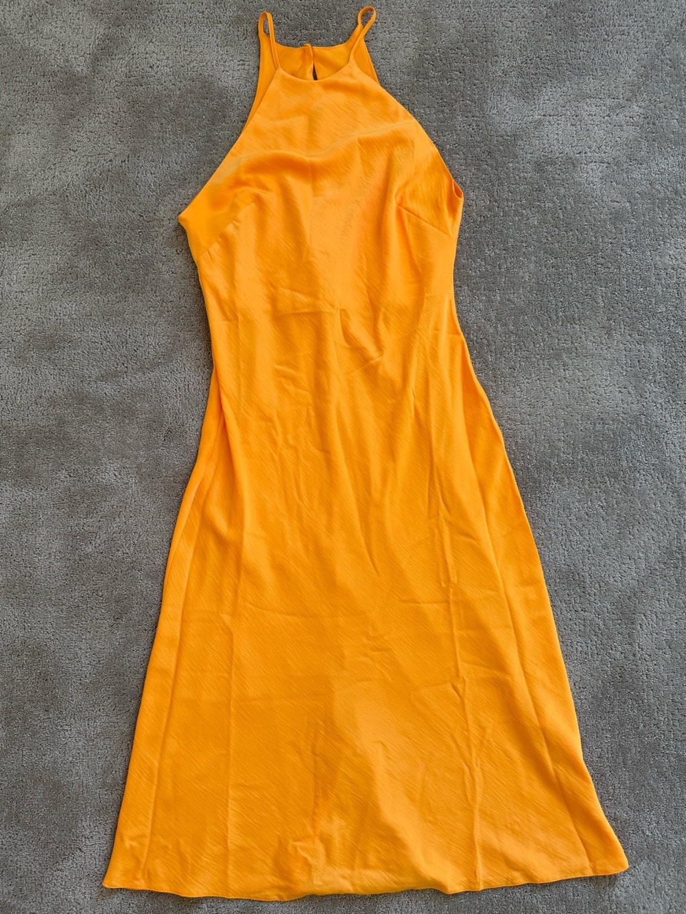 ASOS Design Mango Orange Slip Midi Dress